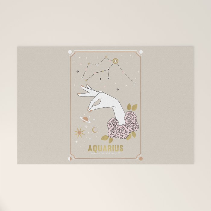 Aquarius Zodiac Sign Welcome Mat Gallery Image 1