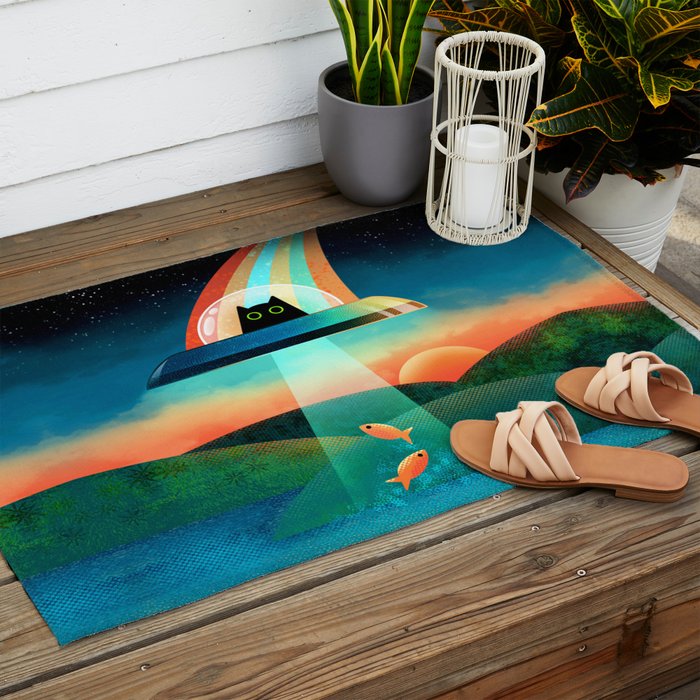 The Purrfect Alien Outdoor Rug Gallery Image 2