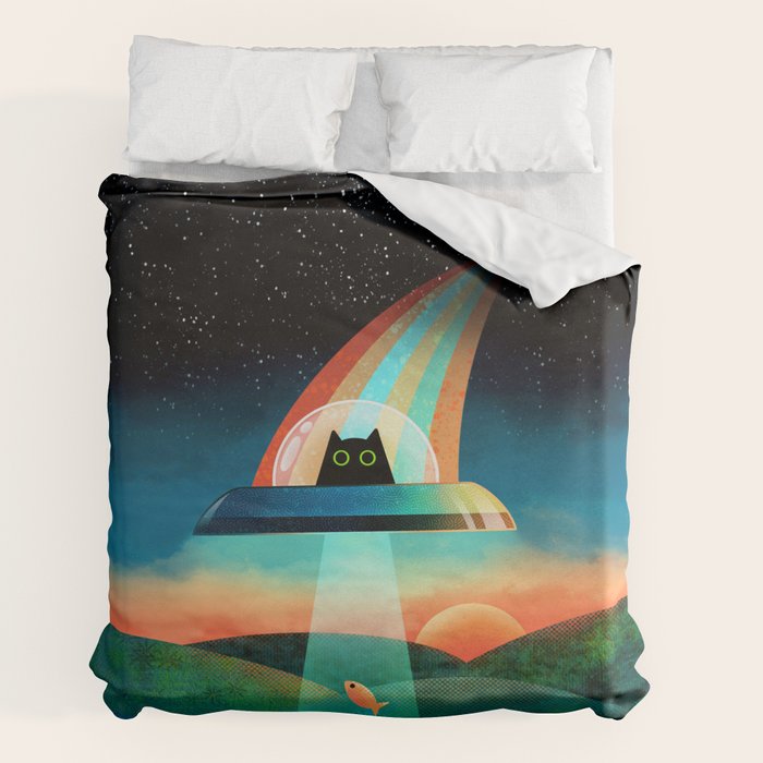 The Purrfect Alien Duvet Cover