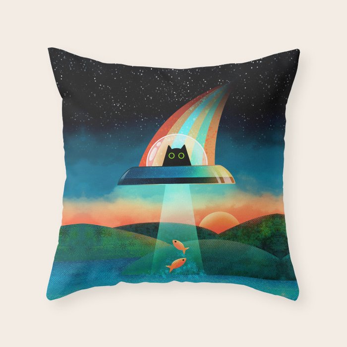 The Purrfect Alien Throw Pillow Gallery Image 6