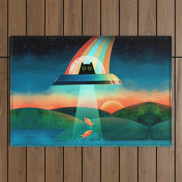 The Purrfect Alien Outdoor Rug Gallery Image 1