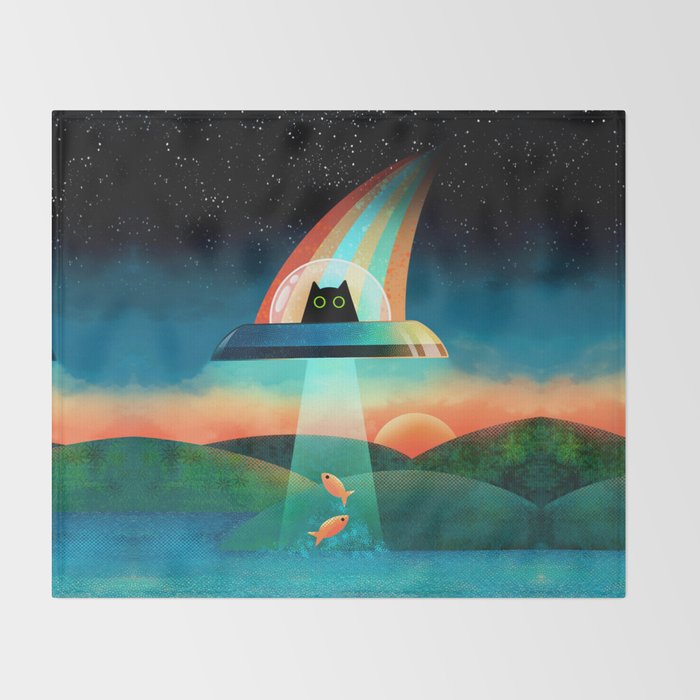 The Purrfect Alien Throw Blanket Gallery Image 2