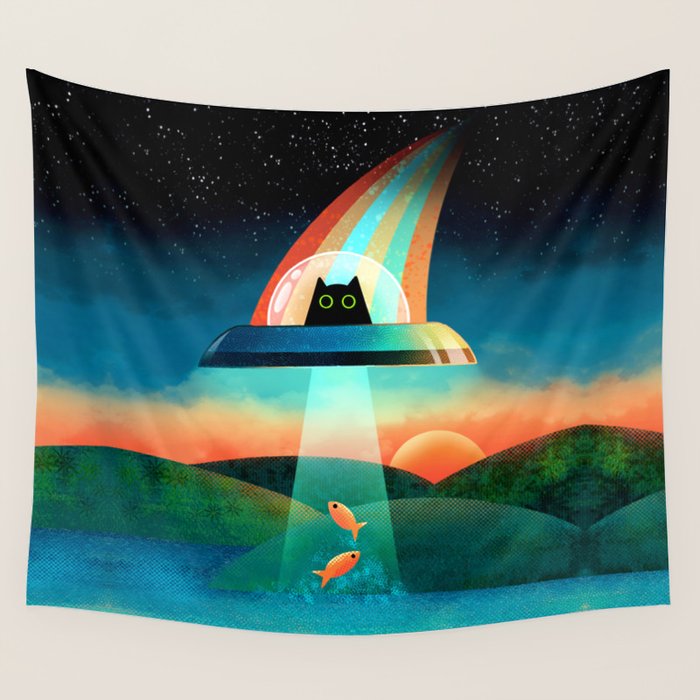 The Purrfect Alien Wall Tapestry Gallery Image 4