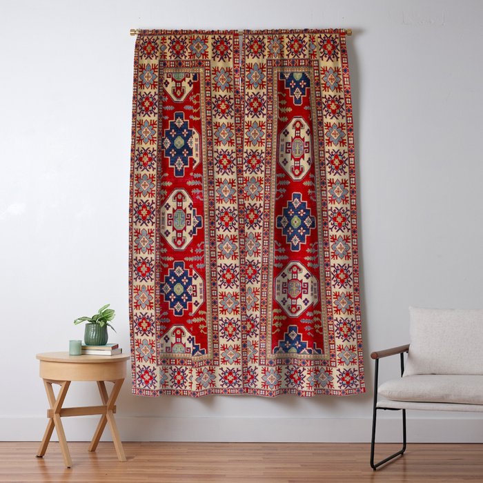 Red Forest Path Window Curtain Gallery Image 1