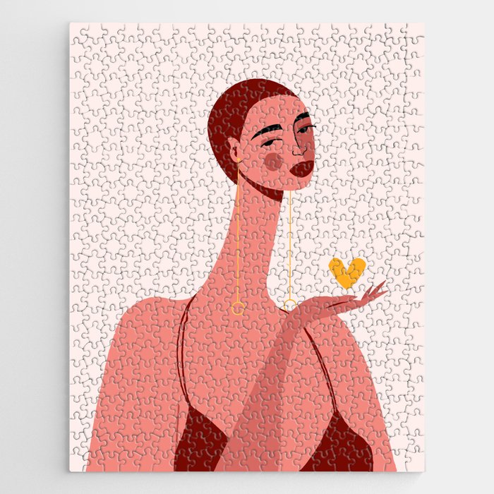 Girl With Yellow Heart Jigsaw Puzzle Gallery Image 1