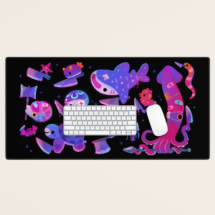 Stabby marine life Desk Mat Gallery Image 1
