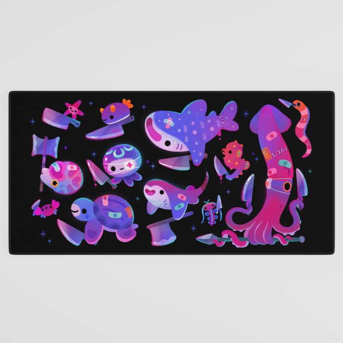 Stabby marine life Desk Mat Gallery Image 3