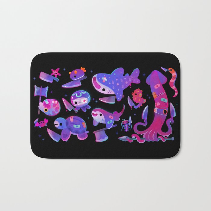 Stabby marine life Bath Mat Gallery Image 1