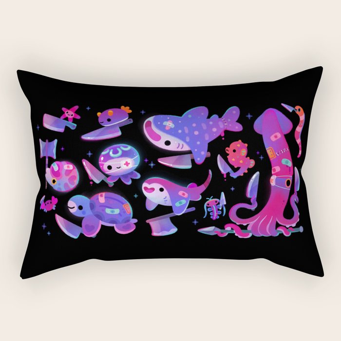 Stabby marine life Rectangular Pillow Gallery Image 1