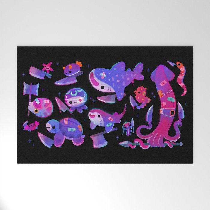 Stabby marine life Welcome Mat Gallery Image 1