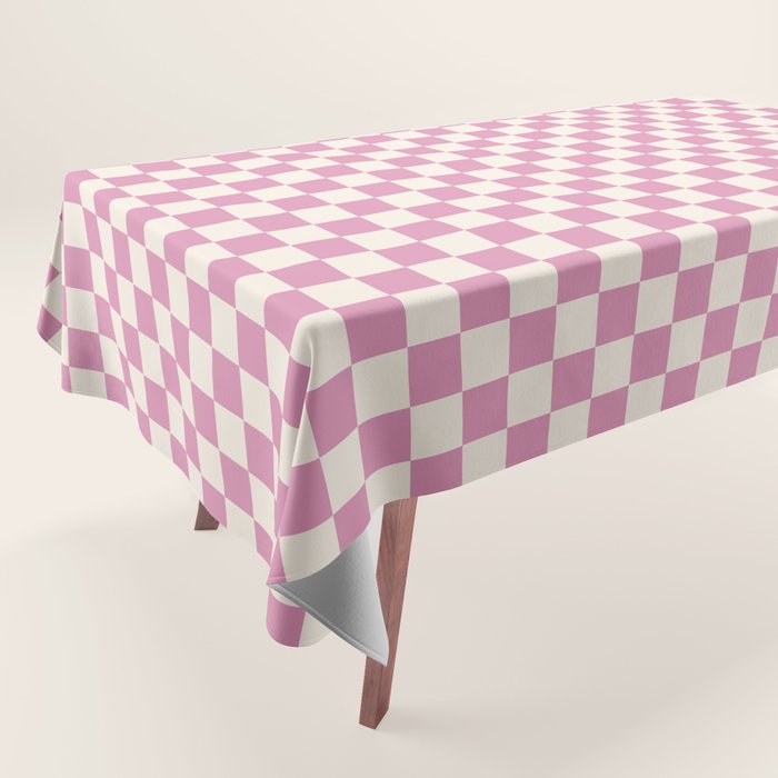 Checked - Bubblegum Tablecloth Gallery Image 1