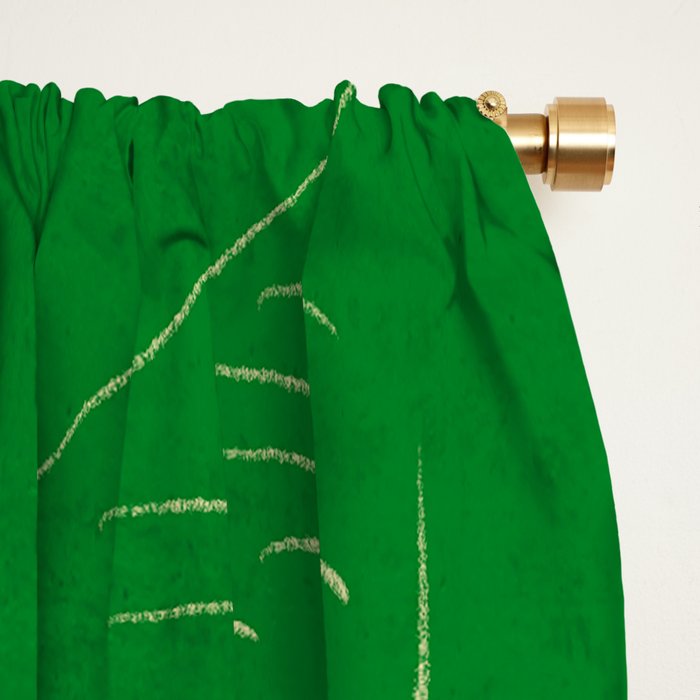 Minimalist Green Cat 2 Window Curtain Gallery Image 2