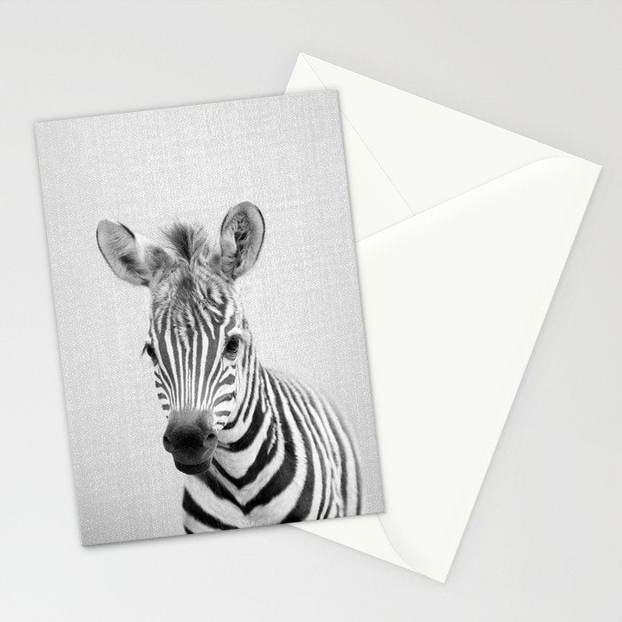 Baby Zebra - Black & White Stationery Card Gallery Image 2