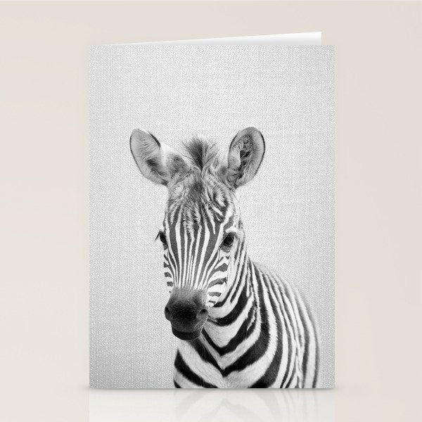 Baby Zebra - Black & White Stationery Card Gallery Image 2