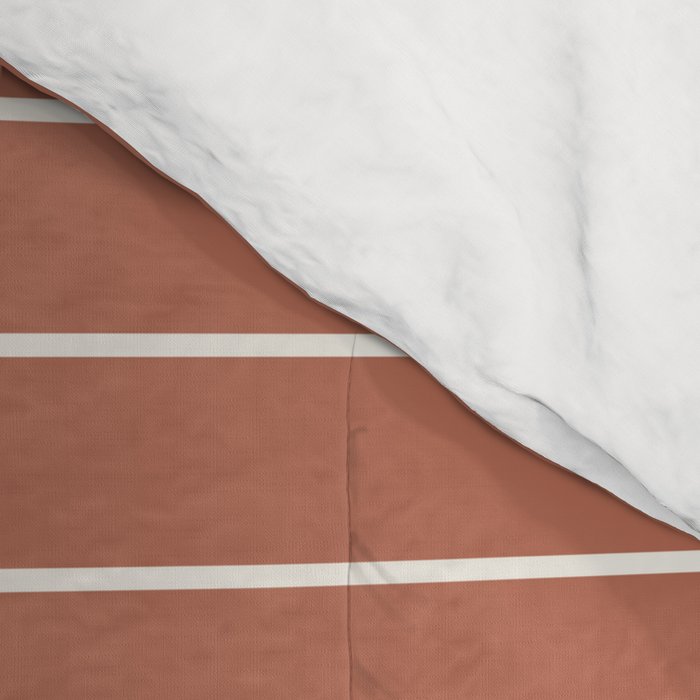 Minimal Arch LI Coral Red Modern Geometric Lines Comforter Gallery Image 4