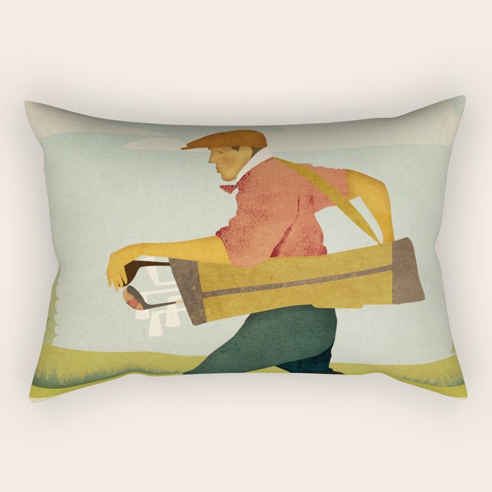 Golfer Vintage Golf Rectangular Pillow Gallery Image 2