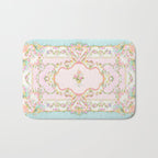  French Rococo Floral Watercolor Panel Bath Mat Gallery Image 1