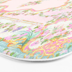  French Rococo Floral Watercolor Panel Bath Mat Gallery Image 3