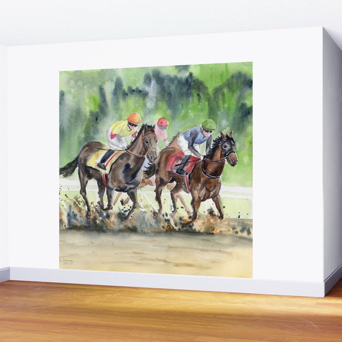 Horse Racing 2 Wall Mural Gallery Image 2