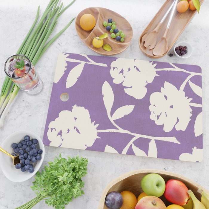 Roses Pattern - Purple  Cutting Board Gallery Image 2