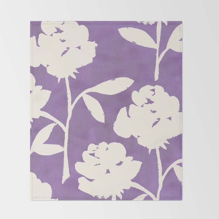 Roses Pattern - Purple  Throw Blanket Gallery Image 2