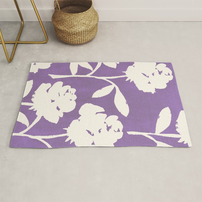 Roses Pattern - Purple  Rug Gallery Image 1