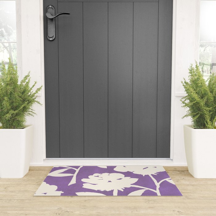 Roses Pattern - Purple  Welcome Mat Gallery Image 3