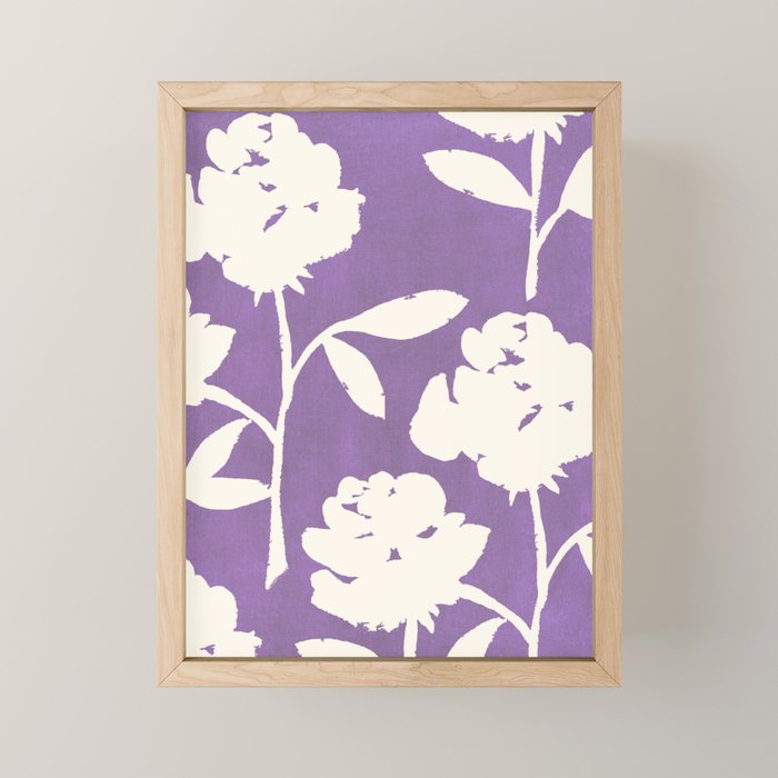 Roses Pattern - Purple  Mini Art Print Gallery Image 1