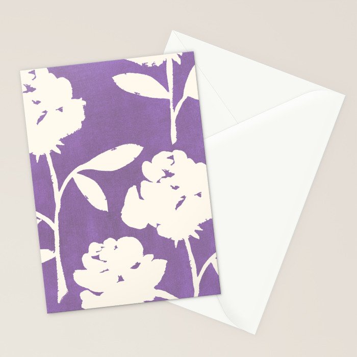 Roses Pattern - Purple  Stationery Card Gallery Image 2