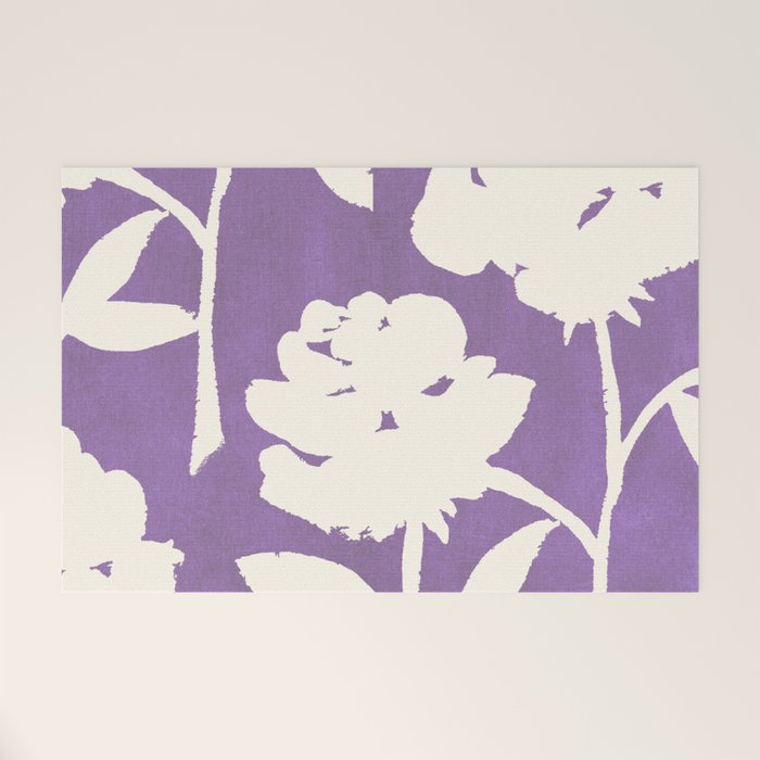 Roses Pattern - Purple  Welcome Mat Gallery Image 1