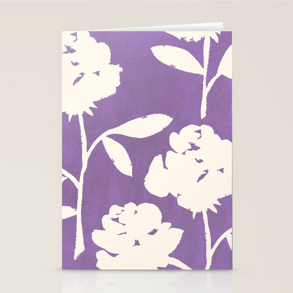 Roses Pattern - Purple  Stationery Card Gallery Image 2