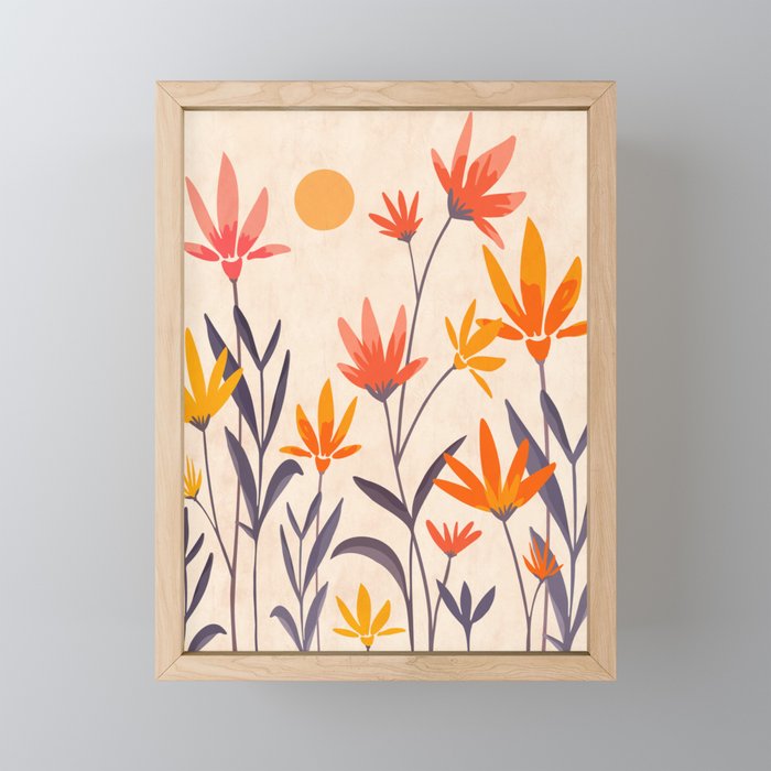 Cosmos and Sunshine Floral Design Mini Art Print Gallery Image 1