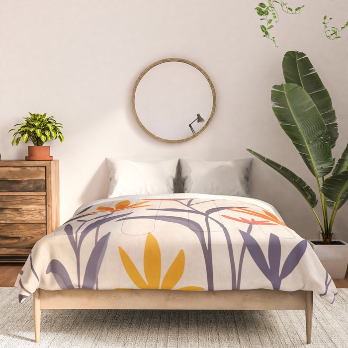 Cosmos and Sunshine Floral Design Comforter Gallery Image 3