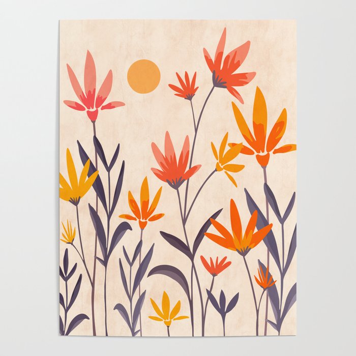 Cosmos and Sunshine Floral Design Poster Gallery Image 4