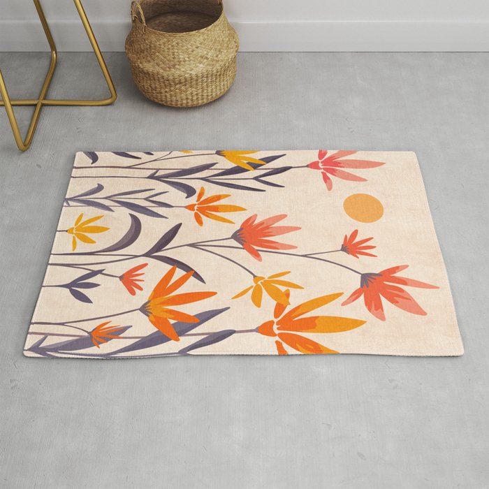 Cosmos and Sunshine Floral Design Rug Gallery Image 1