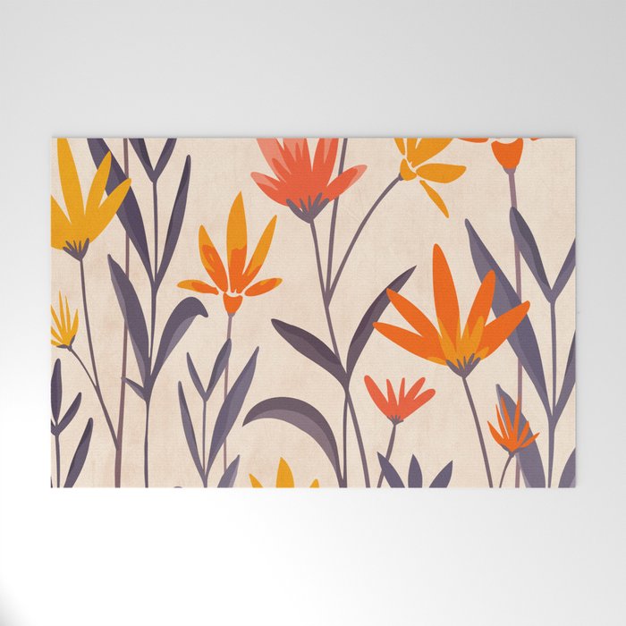 Cosmos and Sunshine Floral Design Welcome Mat Gallery Image 1