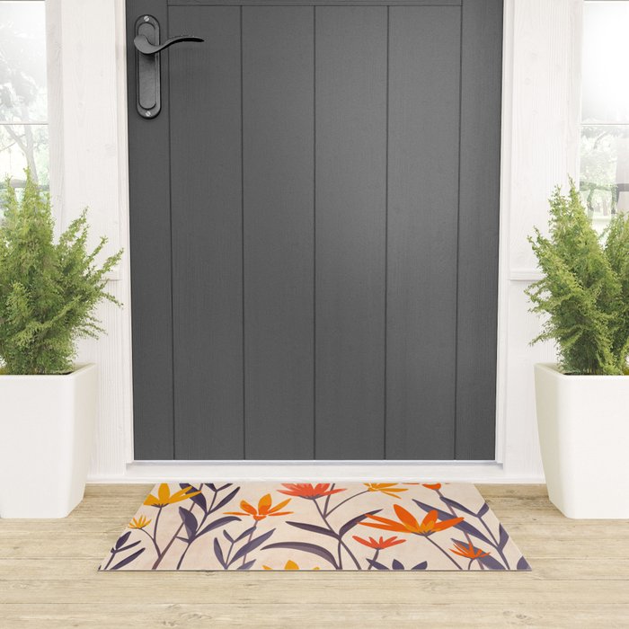 Cosmos and Sunshine Floral Design Welcome Mat Gallery Image 3