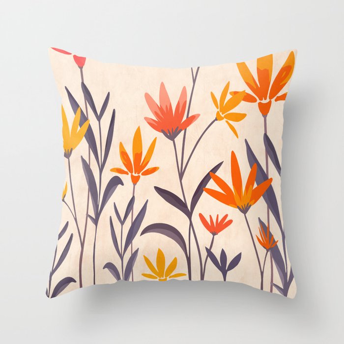 Cosmos and Sunshine Floral Design Throw Pillow Gallery Image 6