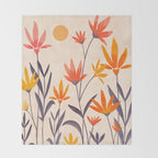 Cosmos and Sunshine Floral Design Throw Blanket Gallery Image 2