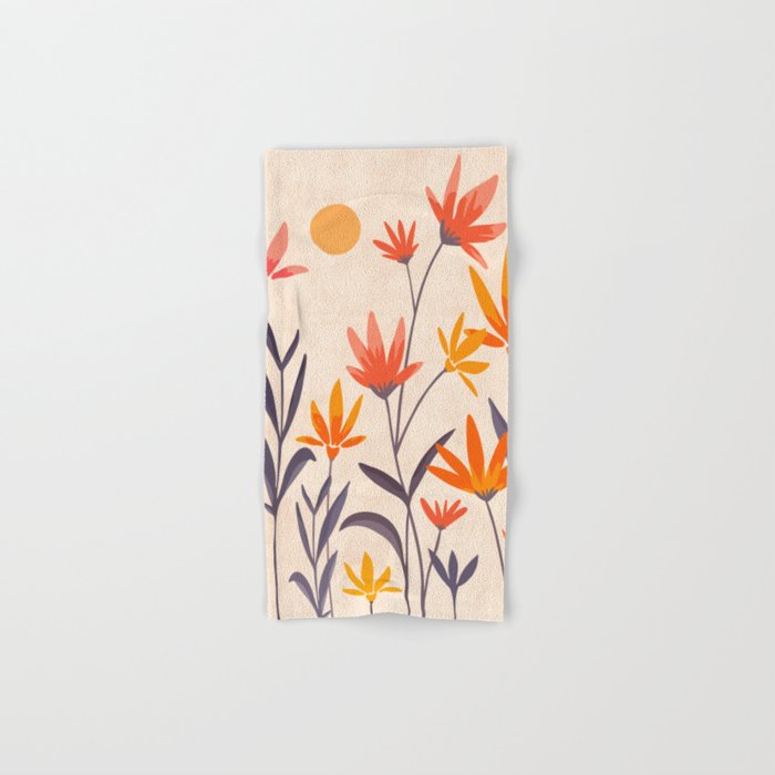 Cosmos and Sunshine Floral Design Bath Towel Gallery Image 1
