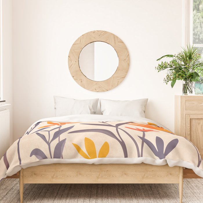 Cosmos and Sunshine Floral Design Duvet Cover Gallery Image 3