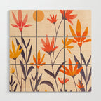 Cosmos and Sunshine Floral Design Wood Wall Art Gallery Image 1