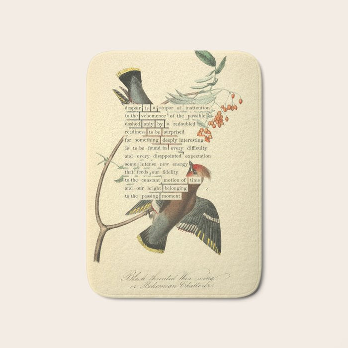Bohemian Chatterer from 'An Almanac of Birds - Divinations for Uncertain Days' (almanacofbirds.org) Bath Mat Gallery Image 1