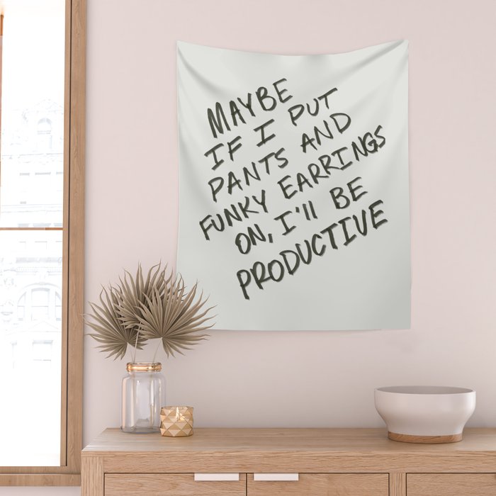 Working from Home Wall Tapestry Gallery Image 2