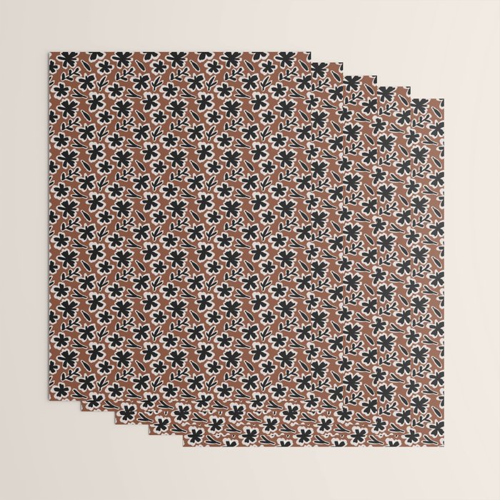 Black Florals #2 Wrapping Paper Gallery Image 3