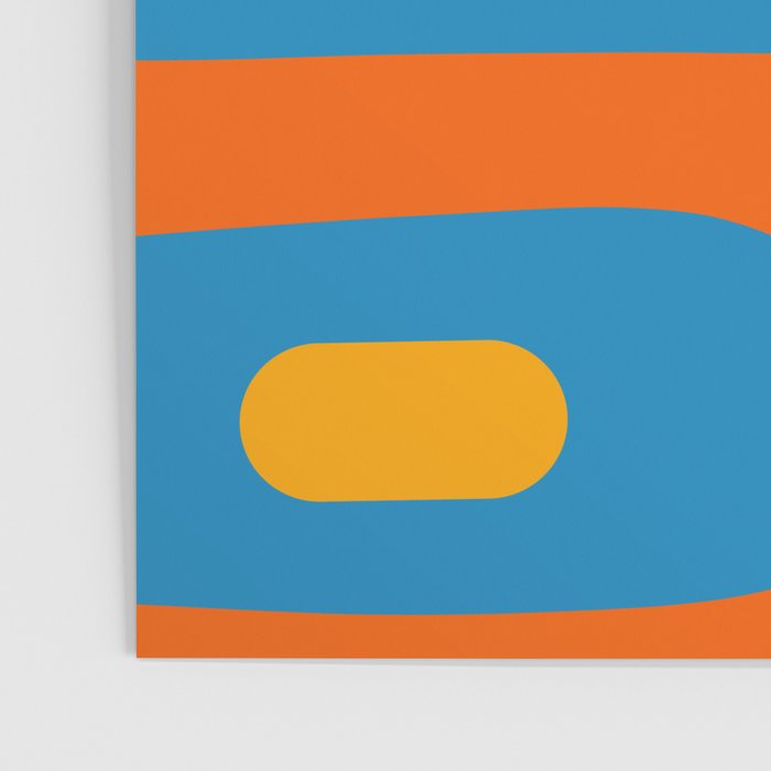 Mid Century Modern Piquet Abstract Blue Orange Pink Poster Gallery Image 3