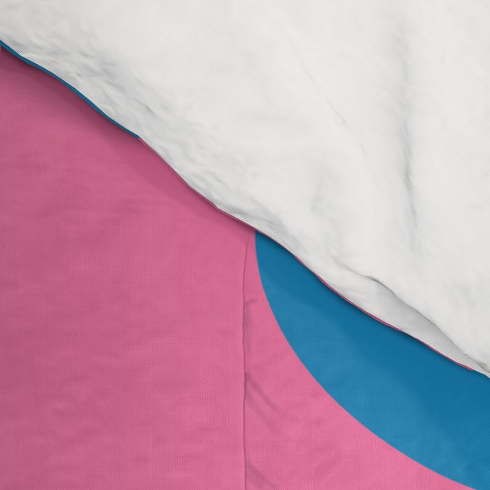 Mid Century Modern Piquet Abstract Blue Orange Pink Comforter Gallery Image 4