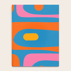 Mid Century Modern Piquet Abstract Blue Orange Pink Notebook Gallery Image 4