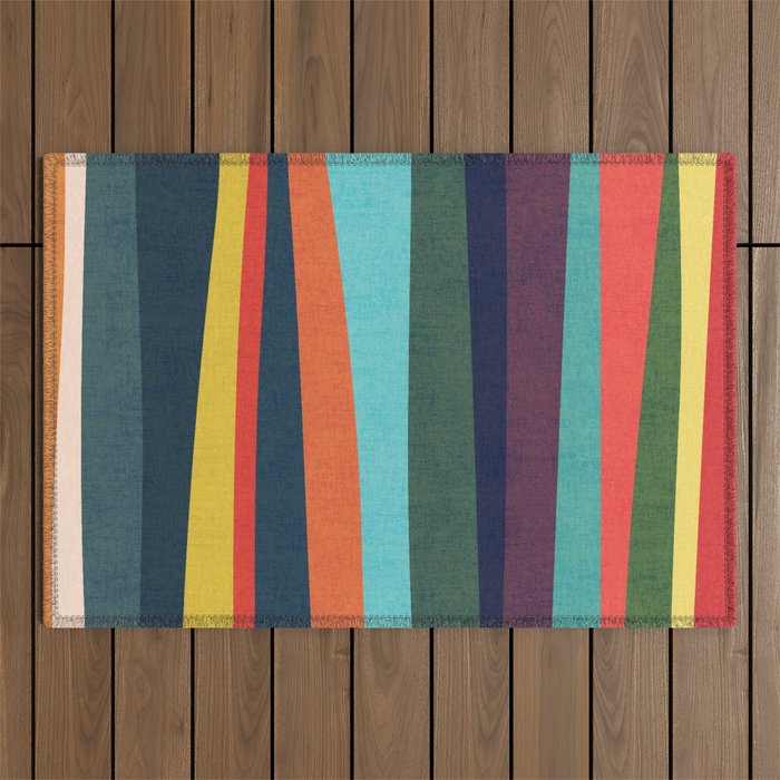 Mid-century zebra Outdoor Rug Gallery Image 1