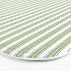 Vintage Cabana Stripe Pastel Sage Mint Green Retro Boho Coastal Beach Vibe Bath Mat Gallery Image 3